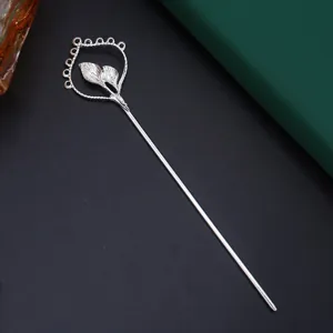 Base per forcina giglio calla in metallo accessorio DIY per bastoncino Hanfu