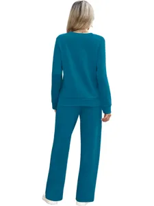 Women long sleeve sweatshirt and pants casual two piece sweatsuit set autumn casual outfit