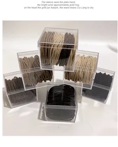 Boxed minimalist hair ties, high elasticity basic rubber hair bands for daily styling.