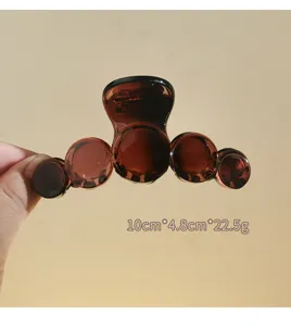 Brown translucent hair claw clip large size aesthetic hair styling accessory daily wear 10cm