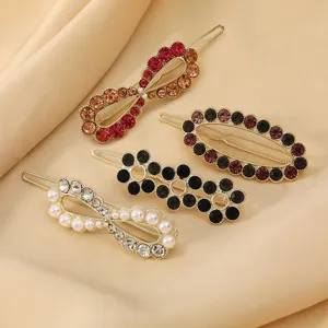 Korean Fashion Rhinestone Hair Clip Metal Spring Barrettes Colorful Crystal Hair Barrettes Accessories For Women