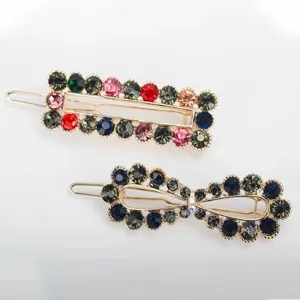 Korean fashion crystal hair clips, elegant rhinestone barrettes for women and girls daily wear.