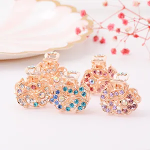 Korean rhinestone small hair claw clip for women sparkly crystal metal hair accessories