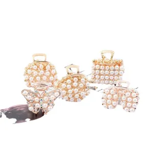 Ensemble de pinces à cheveux en métal perle strass style coréen accessoires mignons