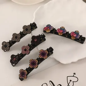 Mollette per capelli fiori strass multistrato clip becco d'anatra accessori dolci vista principale