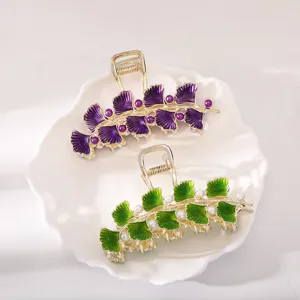 Retro Ginkgo Blad Metaal Haar Klauw Clip Elegante Haai Clip Haaraccessoires Vrouwen