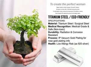 Titanium steel jewelry detail display, showcasing material quality and corrosion resistance.