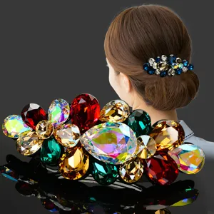 Elegante Fermaglio per Capelli a Molla in Strass di Cristallo Fermagli per Capelli a Fiore in Lega Minimalista Accessori per Capelli Donna