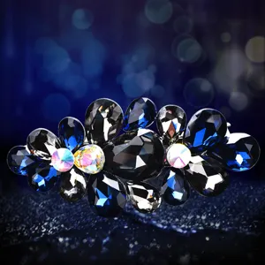 Molletta per capelli con strass fermaglio elegante in cristallo per donne e ragazze b