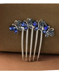 Silver rhinestone butterfly hair comb elegant crystal updo hair clip bridal hair accessory