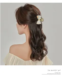 Pinza capelli artiglio in acetato strass stile coreano elegante fiocco molletta donna