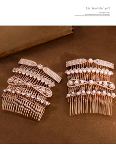 Legierung Strass Perle Haarkamm Einsteckkamm fuer elegante Frisuren und Hochsteckfrisuren.