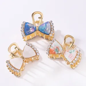 Molla per Capelli in Lega di Acetato con Strass Stile Coreano Fiocco Delicato Pinza Squalo Diamante Lucido Accessori per Capelli Donna
