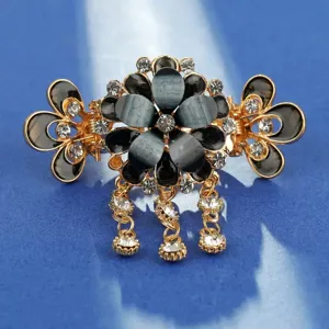Vintage Strass Blume Haarklammer mit eleganten Quasten für Damen Haarstyling Accessoires