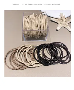 Boxed minimalist hair ties, high elasticity rubber bands for women, stylish ponytail holders.