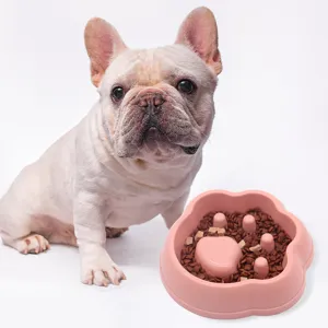 Dog Slow Feeder Bowl Anti-Choking Pet Slow Eating Bowl Plastic Interactive Bloat Stop Pet Food Bowl For Cats And Dogs