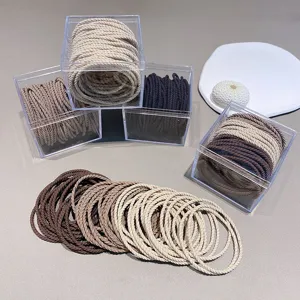 Minimalist High Elasticity Nylon Hair Ties Boxed Rubber Bands For Women Daily Hair Accessories Styling Tools