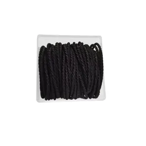 Black twisted hair ties in a transparent box, essential daily elastic hair rope accessories.