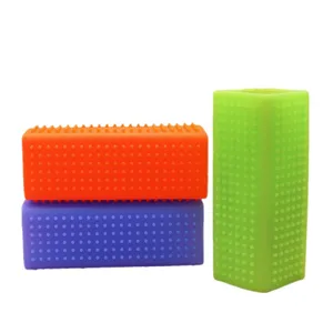 Silicone pet bath brush and cat massage brush for grooming and cleaning pets effectively.