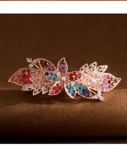 Korean style large rhinestone hair clip elegant flower spring hair accessory for women