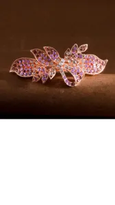 Large rhinestone hair clip rose gold crystal hairpin elegant women spring clip accessories