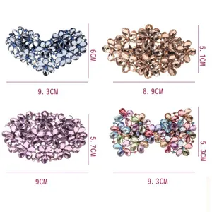 Alloy rhinestone hair clip set, elegant crystal barrettes for women styling and daily wear.