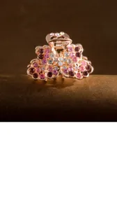Small rhinestone butterfly hair claw clip crystal side hairpin for women and girls accessories.