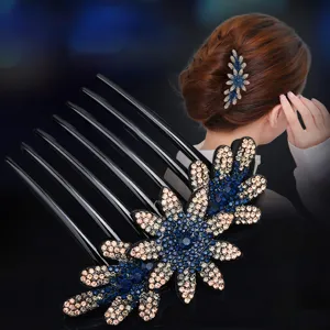Crystal Rhinestone Flower Hair Fork Insert Comb Bridal Headpiece Hair Accessory New