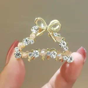 Korean Style Metal Rhinestone Artificial Pearl Hair Claw Elegant Cute Hair Clip Women Fashion Hair Accessories Gift