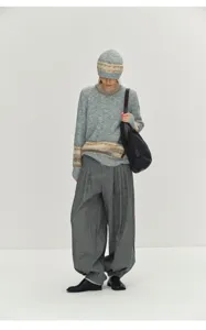 Nordic style cozy thick knit sweater for women, elegant winter wool pullover with fair isle pattern.