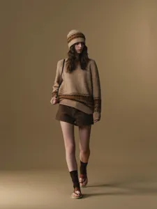 Cozy Nordic style chunky knit sweater for women, perfect autumn and winter casual wear.