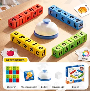 Kids English Letter Spelling Game Set with Bell Educational Toy for Early Learning Fun