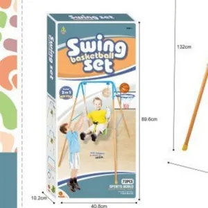 Kinder 2-in-1 Schaukel und Basketballset für den Innen- und Außenbereich im Garten.