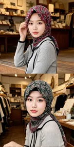 Women paisley floral headscarf summer lightweight sun protection stylish hijab silk scarf