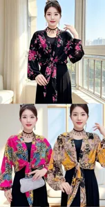 Summer women's thin floral sun protection cardigan lightweight loose casual fashion shawl top