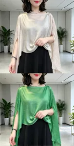 Summer new fairy style pullover shawl breathable solid color fashion cape for women