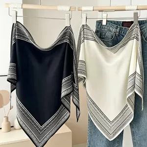 Women's Fashion Triangle Scarf Retro Paisley Striped Lightweight Polyester Shawl Summer Daily Casual Neck Scarf