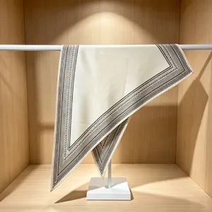 Retro minimalist women triangle scarf silk shawl fashion thin travel photo accessory