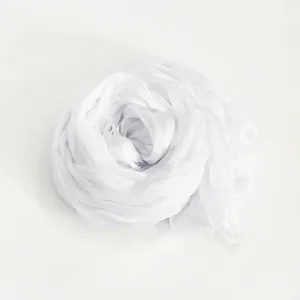 White lightweight crinkled sheer scarf breathable soft sun protection wrap stylish hijab shawl
