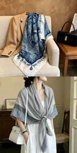 Spring summer fashion women shawl scarf elegant ethnic style sun protection large square wrap