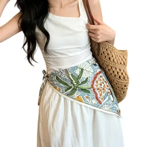 Fashion print triangle scarf for women waist decoration beach shawl versatile stylish neck wrap