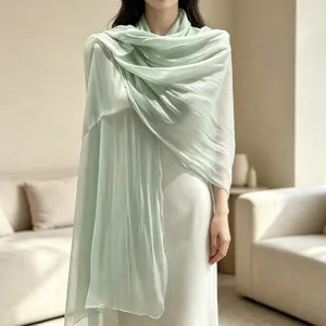 Elegante Sciarpa Luccicante Verde Menta per Donna Scialle Sottile Trasparente per Abito da Sera Cheongsam Accessori Festa