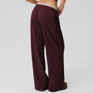 Dames hoge taille brede pijpen yoga broek casual sport en comfortabele fitness broek