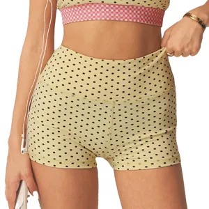 Hoge taille polkadot yoga korte broek snel droog sport fitness workout sportkleding dames