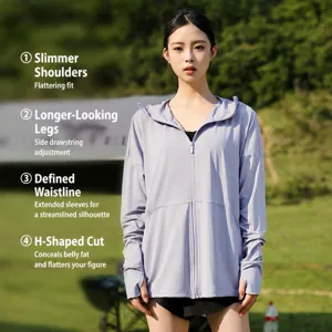 Donna leggera UPF50+ giacca protezione solare estate outdoor casual felpa