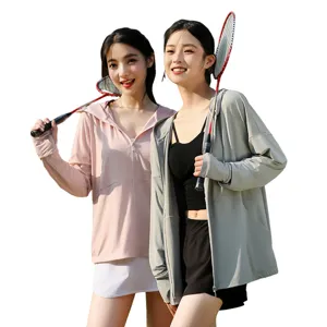 Donna protezione UV felpa con cappuccio leggera estate giacca outdoor traspirante top