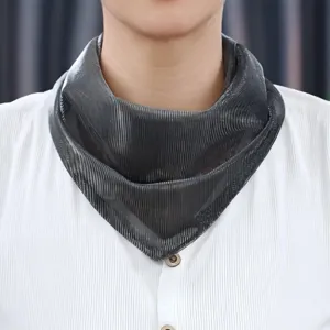 Stylish pleated triangular scarf for women, elegant neck warmer and decorative neckerchief.