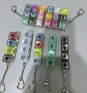 Colorful transparent mechanical keyboard switch fidget keychain stress relief toy