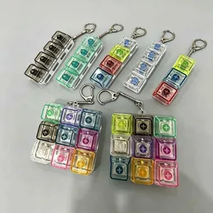 Transparent Colorful Mechanical Keyboard Switch Keychain Fidget Toy Sensory Stress Relief Ring