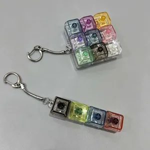 Mechanical keyboard switch fidget toy keychain colorful translucent block decompression pendant